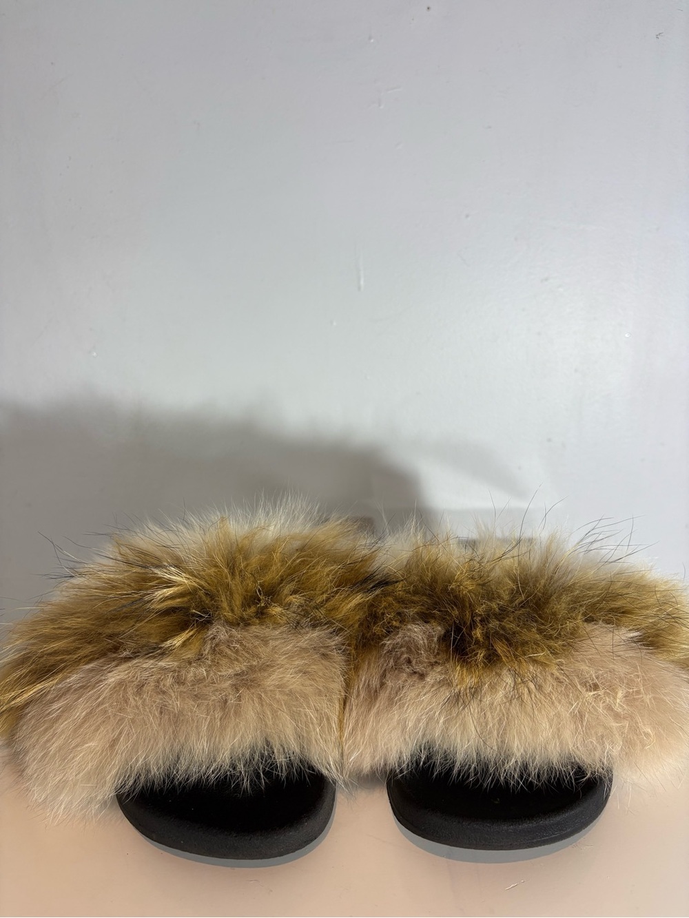 Genuine Fur Slide Sandals Women’s US 7 Black Slip-On - Picture 2 of 10